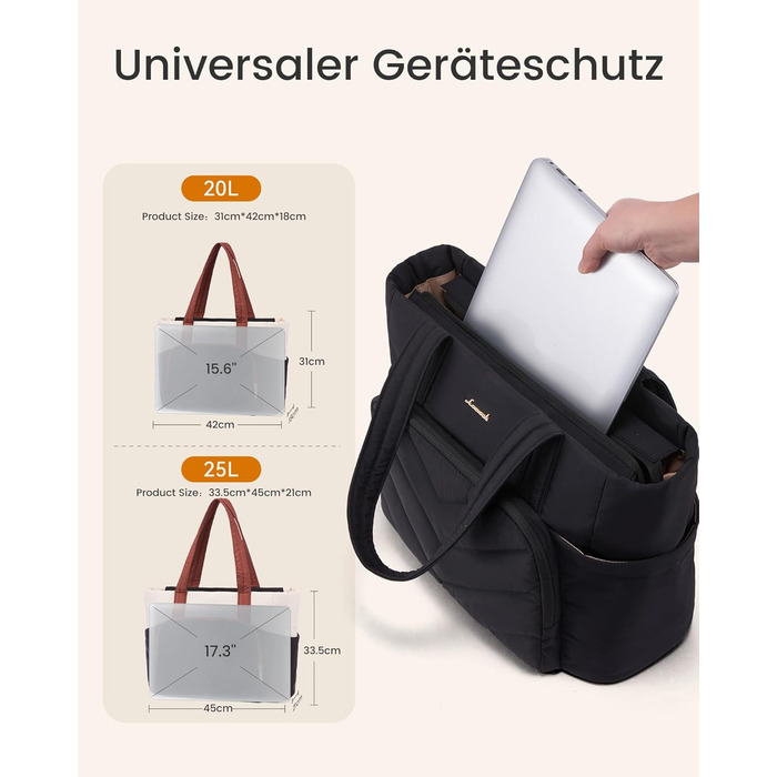 LOVEVOOK Сумка-шопер для жінок, велика, легка, торбинка-шопер, 15.6