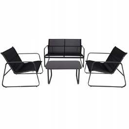 Комплект садових меблів зі штучного ротанга ZD Trading Lato, чорний, 4 предмети