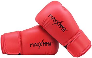 Боксерські рукавички професійного стилю MaxxMMA для чоловіків і жінок, тренувальні рукавиці з важкою сумкою для тренувань Муай Тай спаринг кікбоксинг боксерські боксерські рукавички 10 унцій червоного кольору