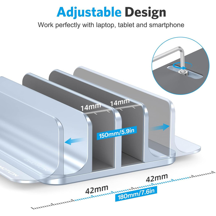 Підставка для ноутбука OMOTON: регульована, для екранів до 17.3 дюймів, сумісна з MacBook Air/Pro (блакитна)