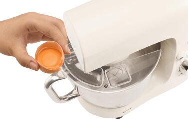 Кухонна машина SENYA 1500 Вт з чашею з нержавіючої сталі 5 л, 10 швидкостей + імпульсний режим, міксер, вінчик, гак в комплекті, захист від бризок з розділювачем яєць, тиха робота