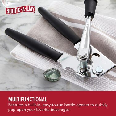 Відкривач консерв Swing-A-Way 6080 Easy Crank, нержавіюча сталь, чорний