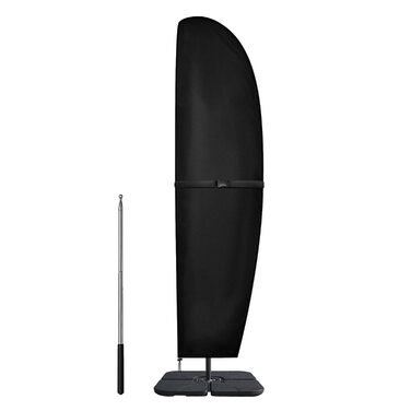 Чохол для парасольки/маркетки Dokon, діаметр до 400 см, водонепроникний, зимовий, UV-стійкий, чорний (205x57/48 см)