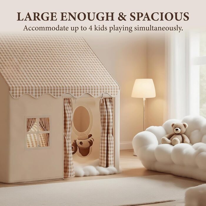 Дитячий намет-будиночок для гри в приміщенні (нейтральні кольори)