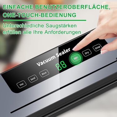Вакууматор 7 в 1 професійний з різаком, цифровим таймером та 100 пакетами для вакуумування, автоматичний запечатувач