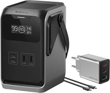 Портативна електростанція EcoFlow TRAIL 200 DC: 288 Wh, 300 Вт, LFP-акумулятор, сонячна панель, 5 виходів, захист від падінь, для кемпінгу та подорожей