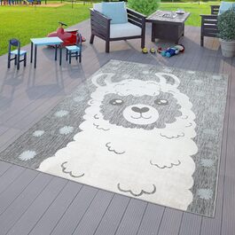 Дитячий килим для дитячої кімнати Kids Boy Girls Play Килим Llama Design Grey, розмір 140x200 см