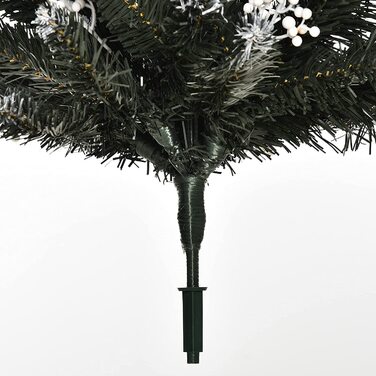 Штучна Різдвяна ялинка 1,2 м Різдвяна ялинка, покрита снігом дизайнерська ялинка 222 гілки вогнестійкий ПВХ темно-зелений Ø60
