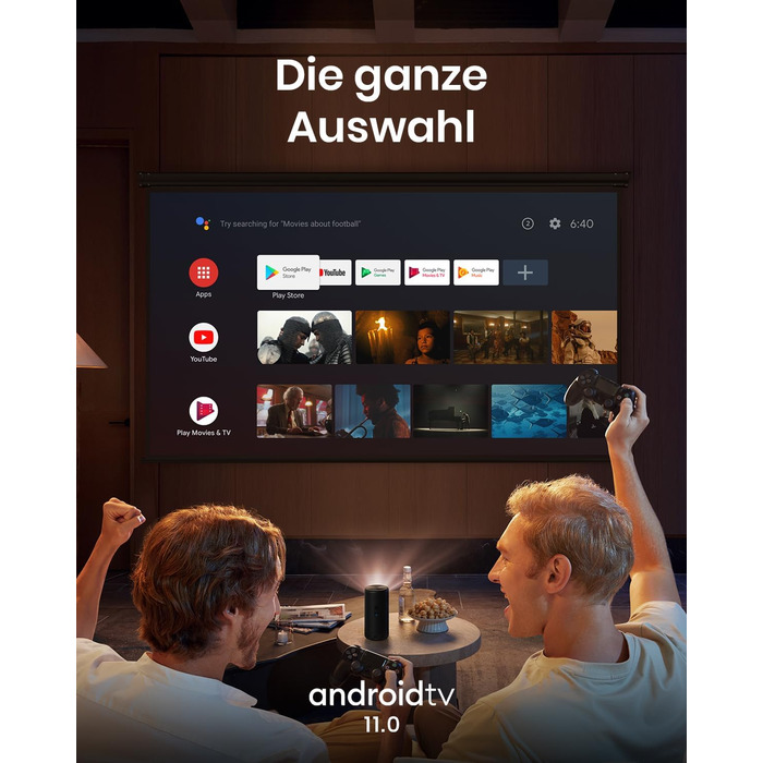 NEBULA Capsule 3 Laser GTV: Міні-проектор з лазером, 1080p, 300 ANSI Lumen, Wi-Fi, Dolby Digital, Автофокус, 120 дюймів, 2.5 години роботи від акумулятора