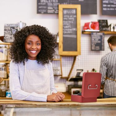 Relaxdays Червона касова скринька з підсвічуванням для євро