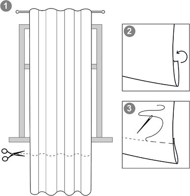 Комплект Beautissu щільні штори 2 шт., непрозорі штори Amelie з хвилястою стрічкою-2 шт., затемнюючі штори, універсальні штори зі стрічкою для вітальні, спальні та офісу (140x245 см, пісок)