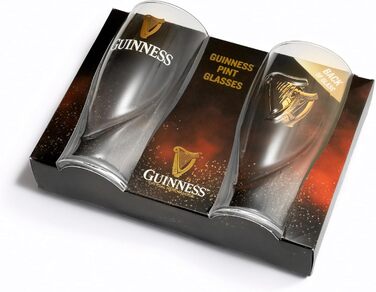 Пивні келихи Guinness Glas набір з 2 шт 568 мл з логотипом та арфою - оригінальні склянки для пива