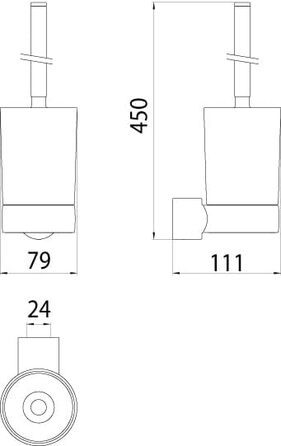 Набір щіток для унітазу Emco Fino, сатиноване скло/хром, щітка для унітазу з тримачем, настінне кріплення - 841500100