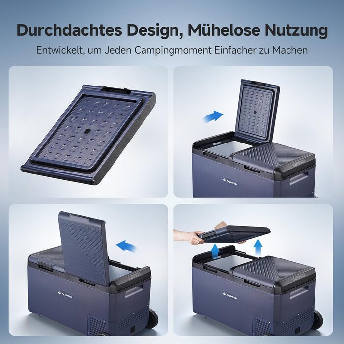 Автомобільний компресорний холодильник AAOBOSI 75л: Електричний, IPX4, -20°C/+20°C для авто, кемпінгу, подорожей