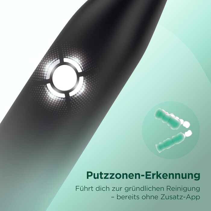 Електрична зубна щітка GUM SMART ONE з контролем швидкості, таймером, 4 режимами чищення, акумулятором до 6 тижнів та додатковими насадками (3 шт) м'ятно-зеленого кольору