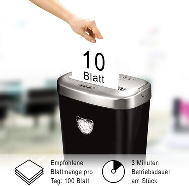 Fellowes Powershred 53C - Шредер для паперу, знищення CD, 10 аркушів, для дому/офісу