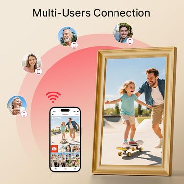 Frameo: Цифровий фоторамка 10.1 дюйма з Wi-Fi, сенсорним екраном IPS HD 1280*800 та 32GB пам'яті