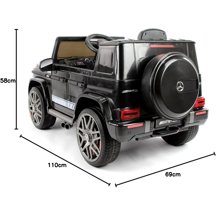 Дитячий електромобіль Mercedes G63 AMG 4x4, 180 Вт, шкіряне сидіння, EVA-колеса, 12V 9Ah, пульт, білий
