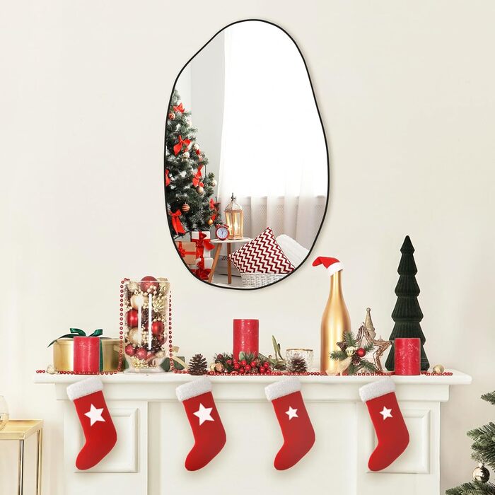 Дзеркало настінне асиметричне GOQELK, 85 x 52 см, декоративне для вітальні, ванної кімнати, спальні