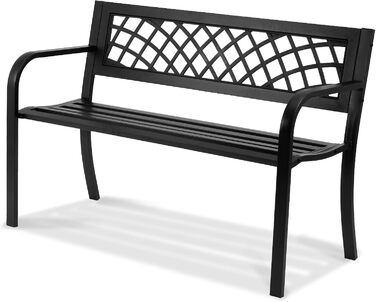 Металева лавка для саду та тераси VEVOR, 1163 мм, міцна (218 кг), на 3 особи, з підлокітниками та спинкою, вінтажний стиль