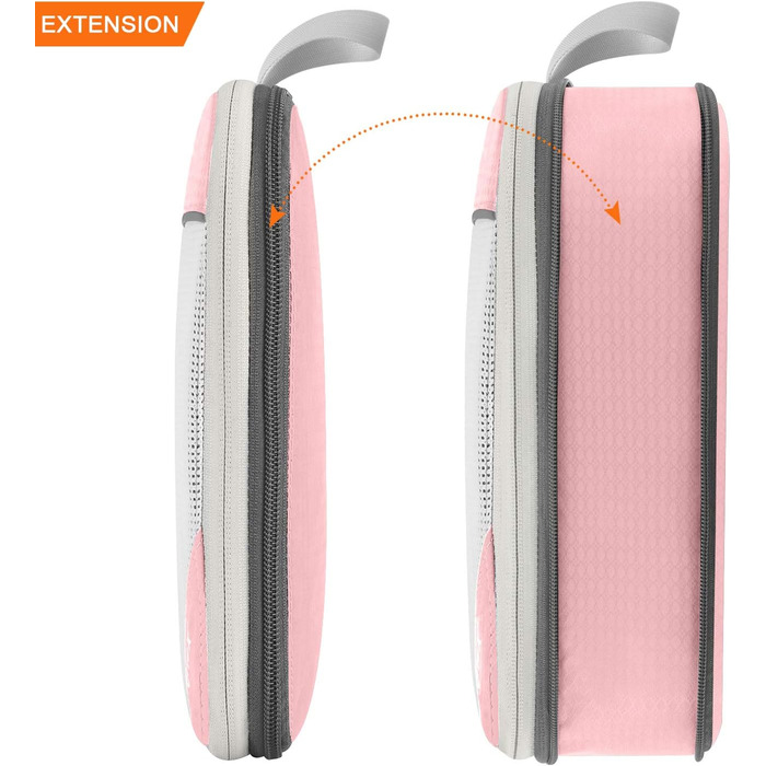 Набір компресійних органайзерів для одягу в подорож Gonex, 6 предметів, рожевий — міцні сумки-пакувальники для валізи та зберігання речей