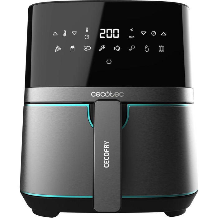 Фритюрниця без олії Cecotec Cecofry Full InoxBlack Pro 5500, 5.5 л, 1700 Вт, 8 режимів, PerfectCook, LED-дисплей