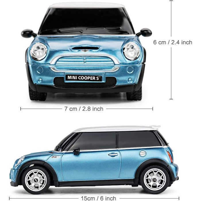 Радіокерований автомобіль Mini Cooper Rastar 1:24, електричний, блакитний