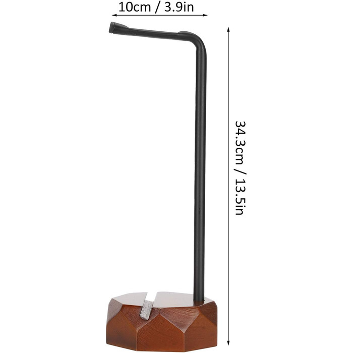 Підставка для навушників з дерева, чорний горіх, з силіконовими подушечками. Стильна та надійна для дому, офісу, студії, спальні або кімнати з телевізором