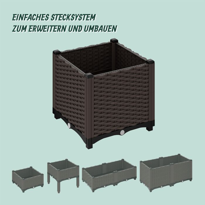 Горщик для рослин Relaxdays з імітацією ротангу