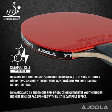 Ракетка для настільного тенісу JOOLA Carbon схвалена ITTF професійна ракетка для настільного тенісу для просунутих гравців-технологія Carbowood (MEGA CARBON, комплект з турнірними м'ячами)