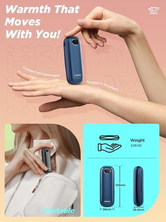 Електричні грілки для рук 10000mAh, 2 шт. [Коробка подарунків на Різдво] Повторно використовувані грілки для рук USB, зимовий подарунок, для хворих на синдром Рейно, для активного відпочинку, ігор, Powerbank, блакитні