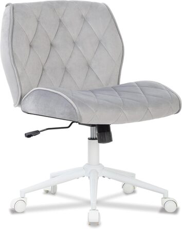 Крісло для дому та офісу Symino з регульованою висотою, функцією гойдання 12°, обшите штучною замшею, до 150 кг, сірий колір