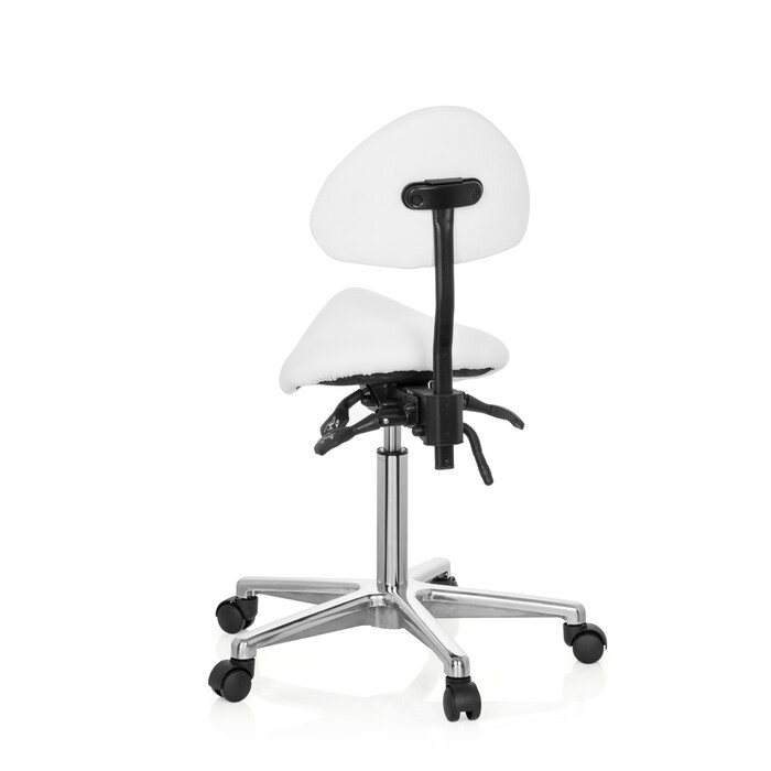 Крісло-стілець / Обертове крісло / Офісне крісло TOP WORK 20 з штучної шкіри білого кольору hjh OFFICE