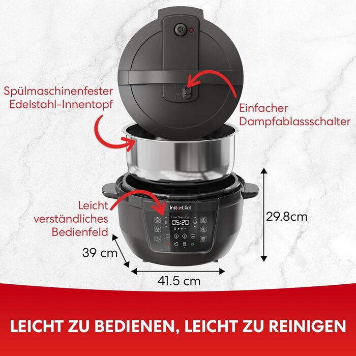 Instant Pot Plus 9-в-1: мультиварка-скороварка, 5.7 л, нержавіюча сталь