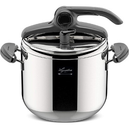 Каструля-скороварка Lagostina Mia Lagoeasy'UP 5 л з нержавіючої сталі 18/10, діаметр 22 см, для приготування на пару, сумісна з індукційними та газовими плитами, зручне відкриття кришки, з тришаровим радіальним дном Plus, придатна для миття в посудомийній машині