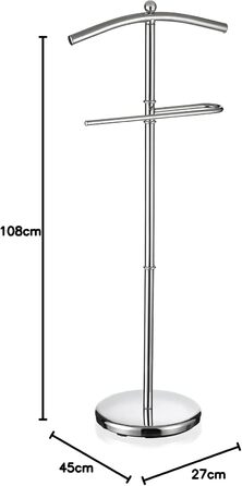 Стійка для одягу чоловіча CARO-Möbel JÖRG з вішалкою для штанів (хром)