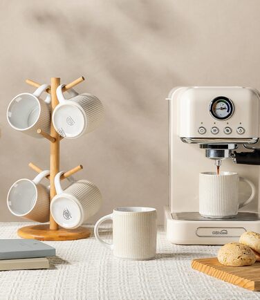 Набір посуду GBhome з реактивної глазурі для 4 осіб (12 предметів), ручної роботи, бежевий колір, миючий посуд, безпечний для мікрохвильової печі, комплект тарілок та мисок