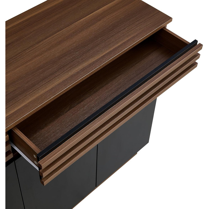 Комод з подвійними дверцятами та 3 висувними ящиками, дерев'яний, 140x40x76 см (150x40x85 см)