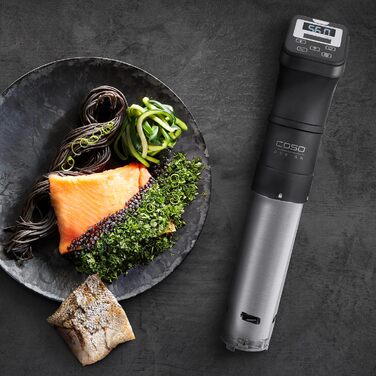 CASO SV 1200 Pro Smart - Су-від гастрономічний прилад: точне регулювання температури до 90°C, водонепроникний, керування через додаток CASO Control, об'єм до 30 літрів