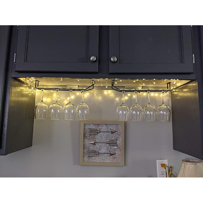 Тримач для келихів RedDreamer, 14 дюймів (2 шт.), чорний, для шафи, кухні, бару, нержавіюча сталь