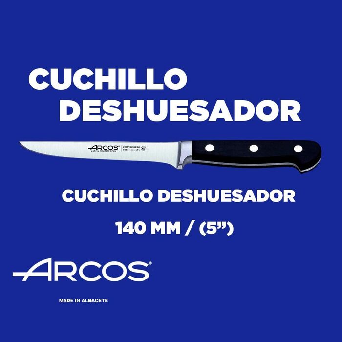 Набір кухонних ножів Arcos Clasica (6 предметів) з блоком - 4 ножі + кухонні ножиці + точилка - нержавіюча сталь NITRUM, ручки POM, дерев'яний блок