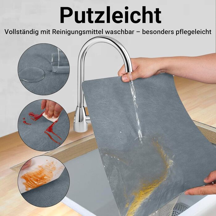 Набори підставки під гаряче та серветки для столу, миючі, з термостійкого матеріалу, імітація шкіри, двосторонні, для обіднього столу, декор, для вулиці, 43x30 см, світло-зелений+бежевий (набір 4 шт.)