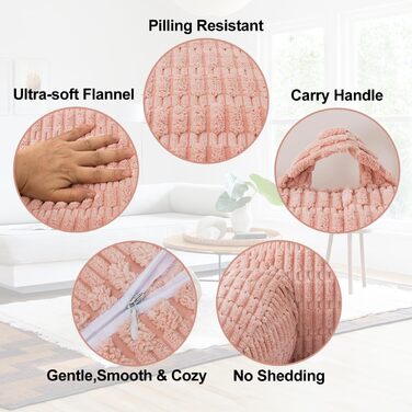 Крісло-мішок Holawakaka для читання та відпочинку з підлокітниками та спинкою, велике, рожеве