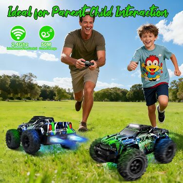 Радіокерований позашляховик BAZADER 1:18 з LED підсвіткою та розпилювачем води, 25 км/год, 2.4 ГГц, зелений - для хлопчиків від 4 років