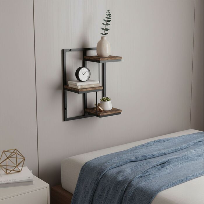 Поличка на стіну Relaxdays в індустріальному стилі
