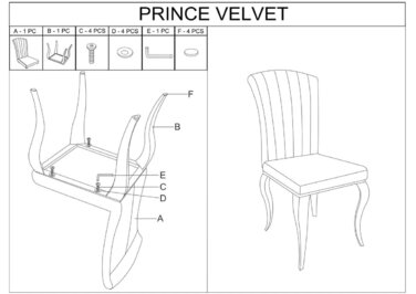 Стілець PRINCE VELVET хром/сірий TAP.195