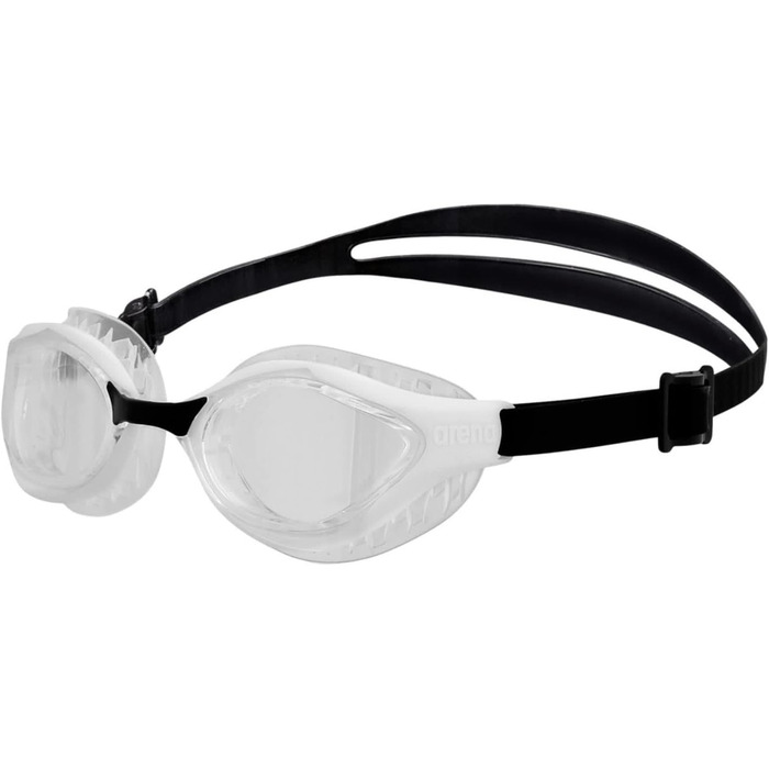 Окуляри для плавання arena Air-сміливі плавальні окуляри, чоловічі плавальні окуляри для дорослих з великими лінзами, захист від ультрафіолету, технологія захисту від запотівання, повітряні ущільнення (один розмір підходить всім, прозорий-білий-чорний)