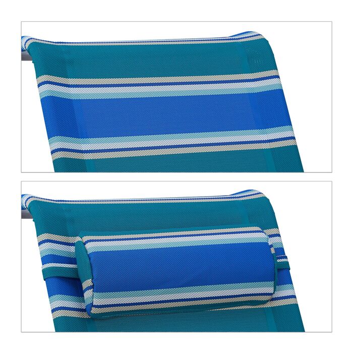 Розкладний шезлонг Relaxdays з подушкою для шиї