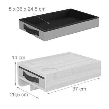 Набір з двох приліжкових столиків Relaxdays з бамбука з кріпленням