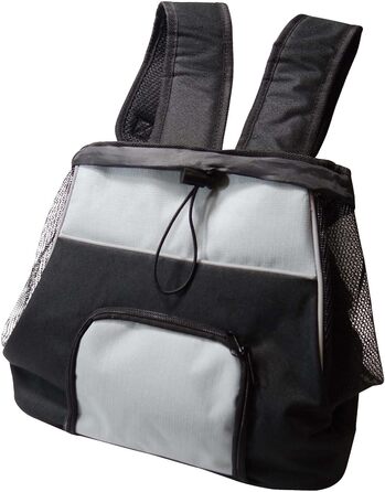 Фронтальна сумка для рюкзака для собак 32x37x24 см чорна/сіра
